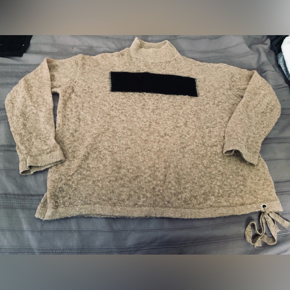 Delicate Wool Sweater handmade one-size w/Tie oversized rick-Owens inspired NEW